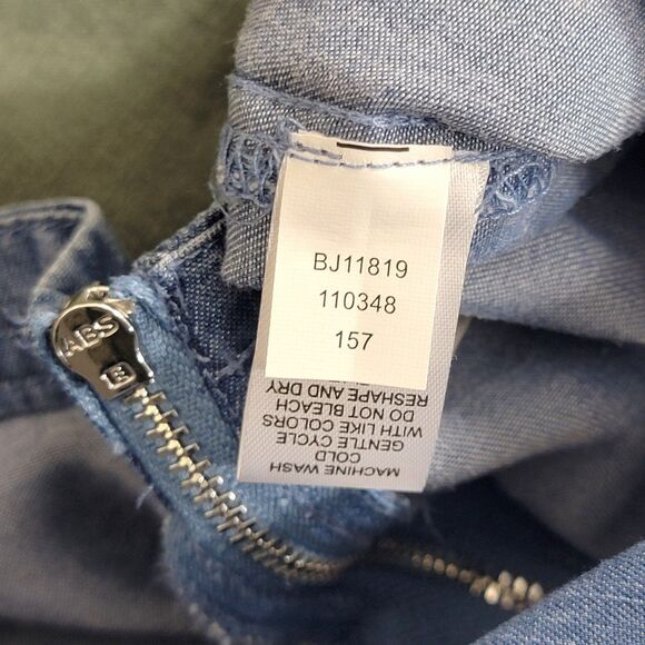 Spense Dress Womens S Blue Chambray Short Sleeve Scoop Neck Knee Length Shift - Picture 12 of 12